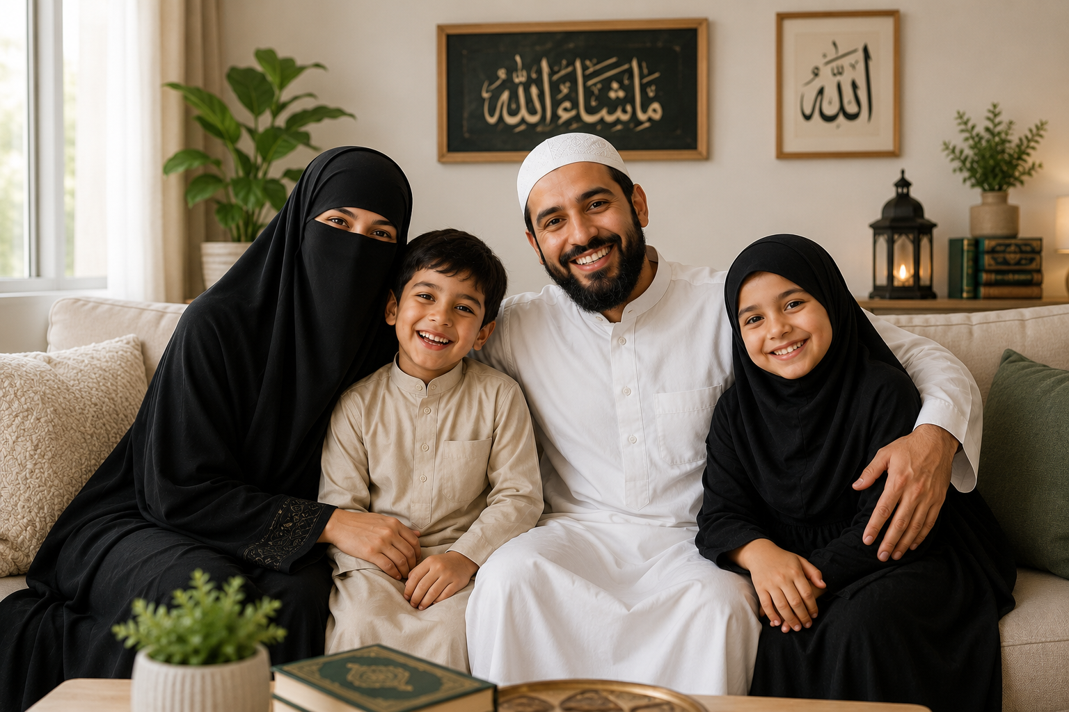 Muslim happy family